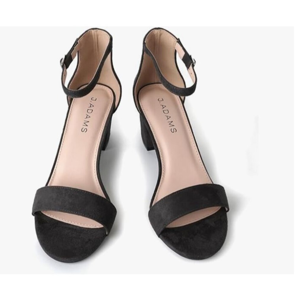 J. Adams Daisy Women’s Block Heel Sandals Ankle Strap Open Toe Size 6.5 Gray